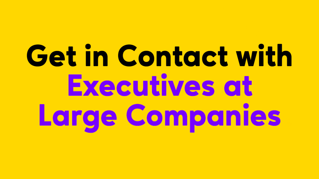 How to Get in Direct Contact with Executives or CEOs of Large Companies?