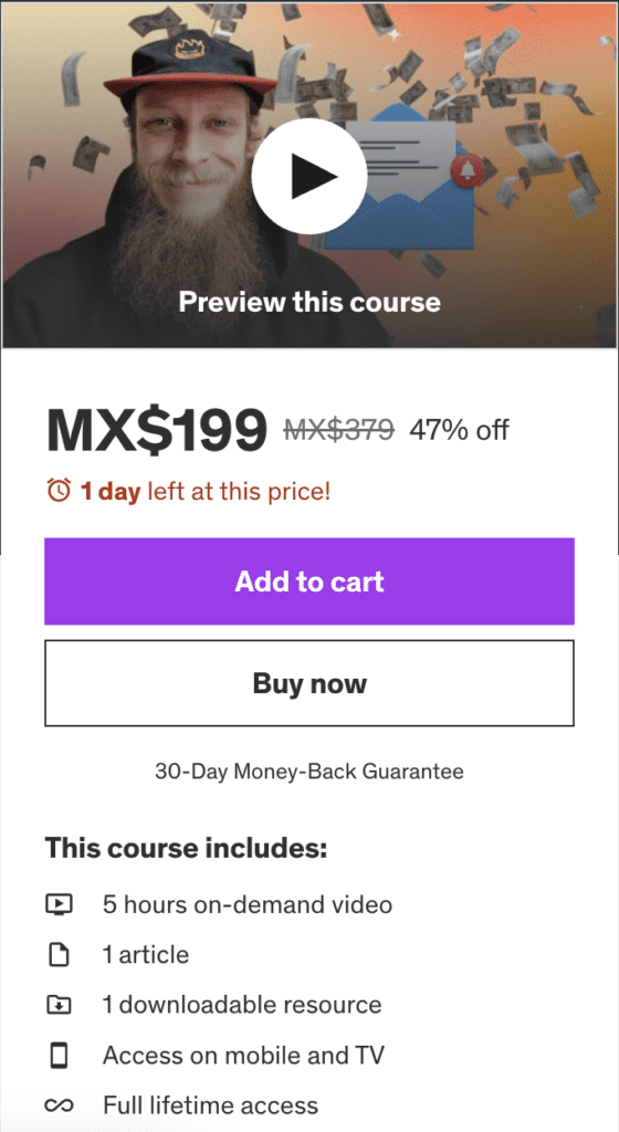Screenshot of the Master B2B Sales course on Udemy