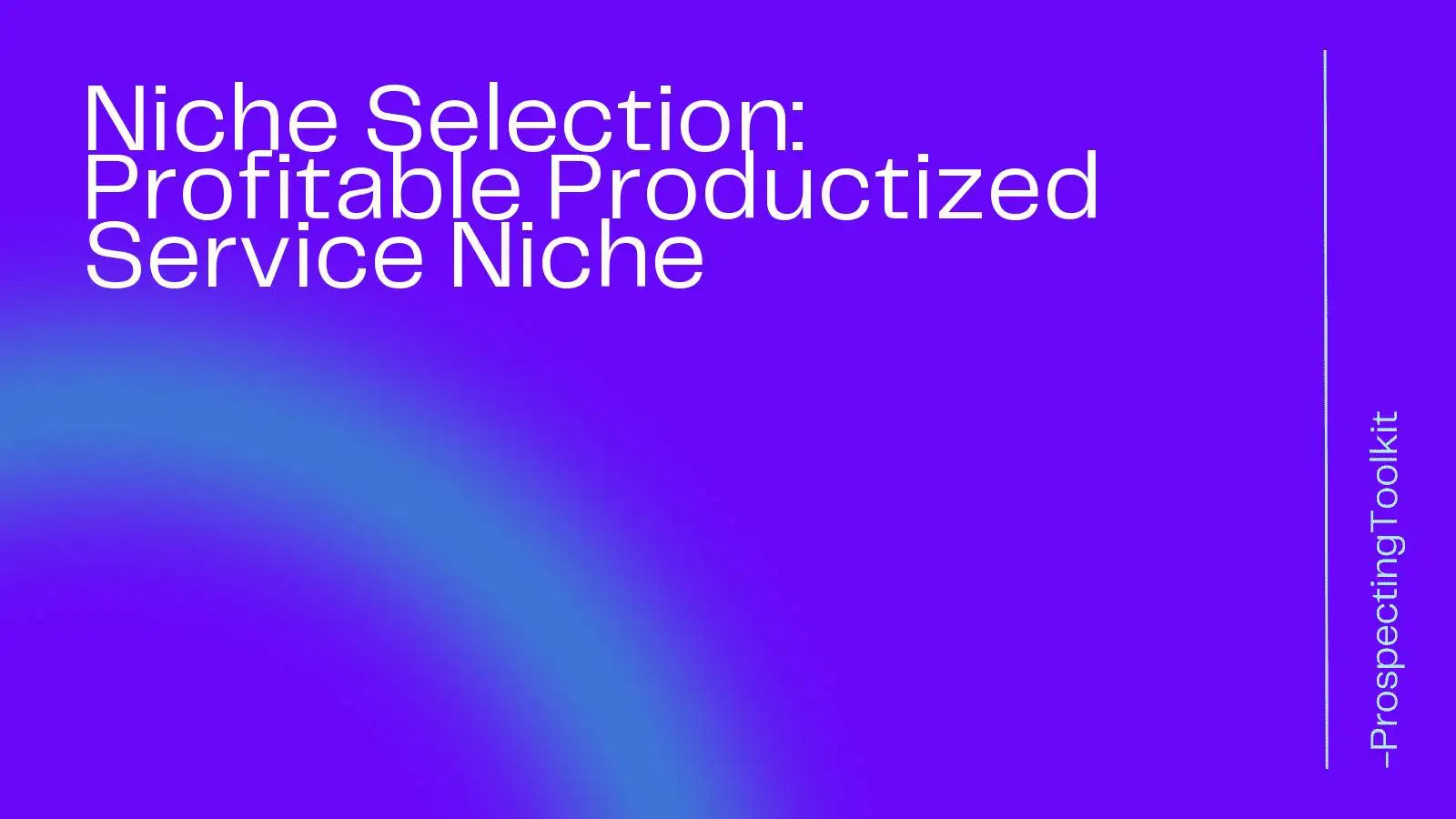 Niche Selection: Profitable Productized Service Niche